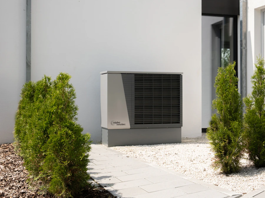Outdoor air-conditioning unit beside a house