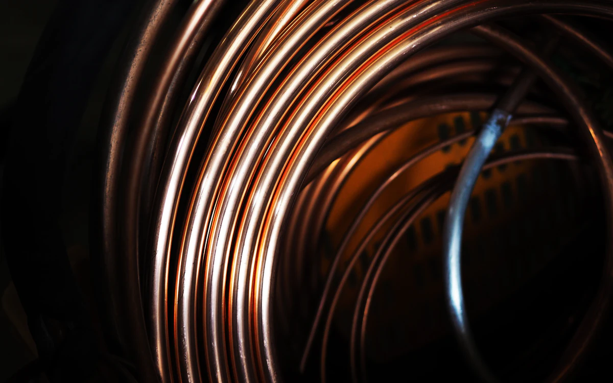 Coil of copper tubing